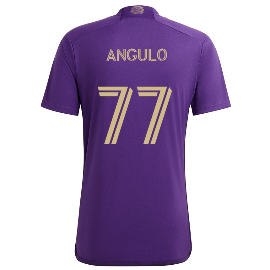 Vaikiškas Iván Angulo #77 Violetinė Geltona Namų Marškinėliai 2024/25 T-Shirt