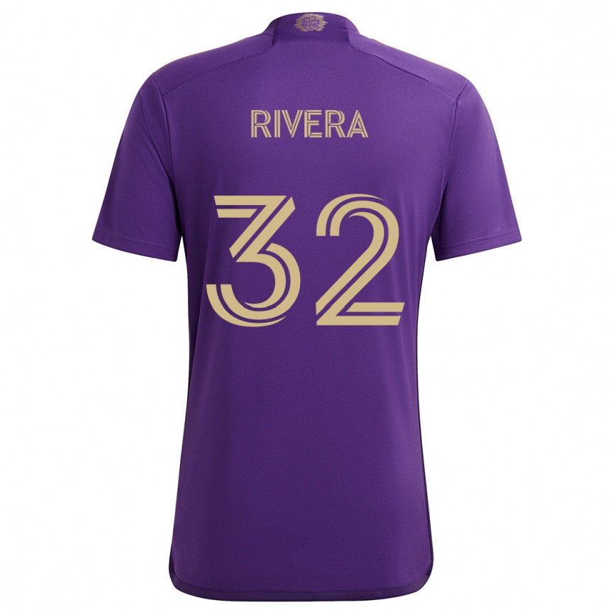 Vaikiškas Wilfredo Rivera #32 Violetinė Geltona Namų Marškinėliai 2024/25 T-Shirt