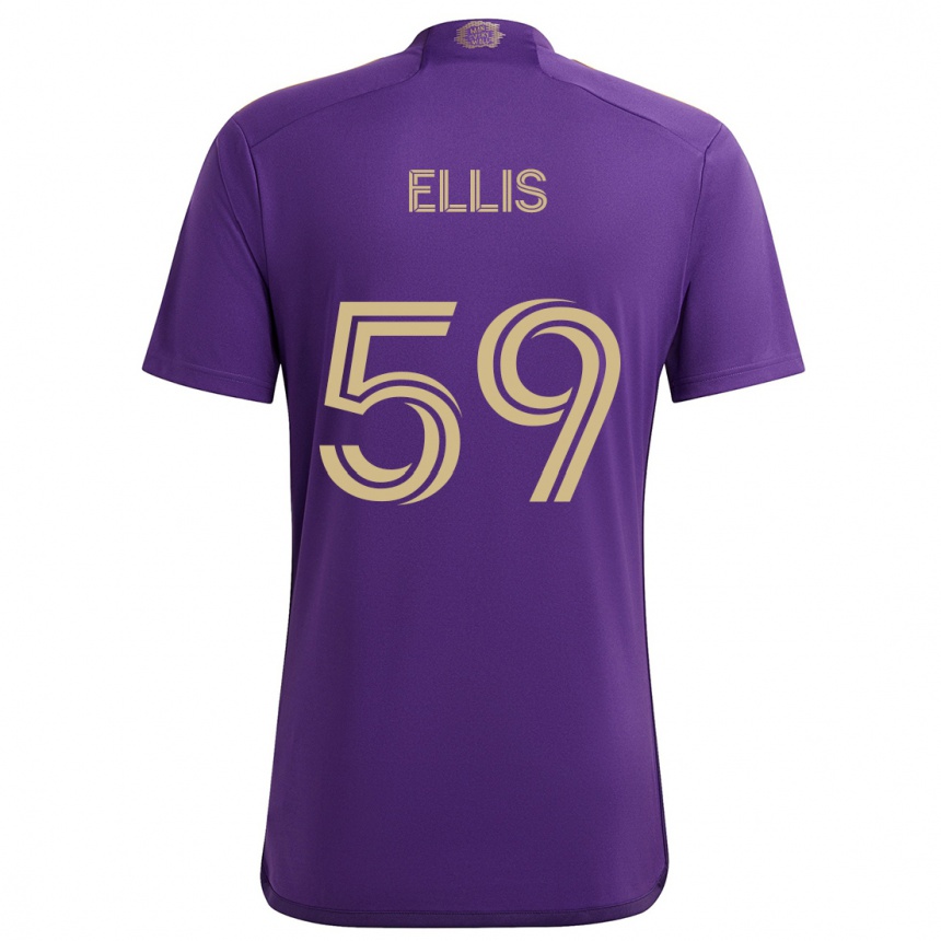 Vaikiškas Justin Ellis #59 Violetinė Geltona Namų Marškinėliai 2024/25 T-Shirt