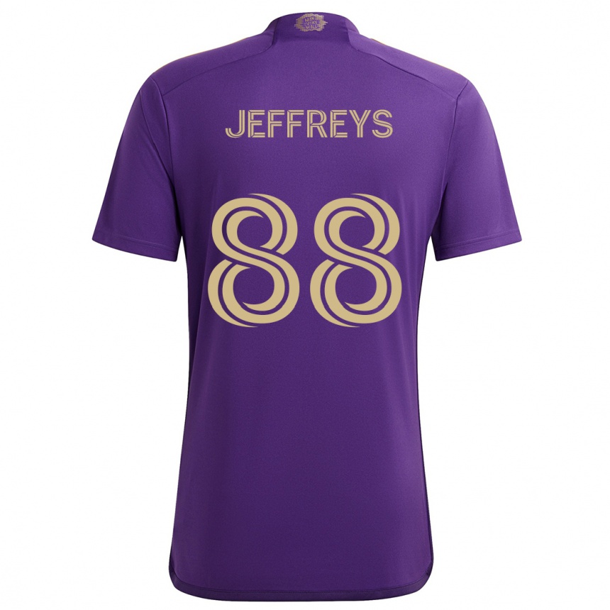 Vaikiškas Tj Jeffreys #88 Violetinė Geltona Namų Marškinėliai 2024/25 T-Shirt