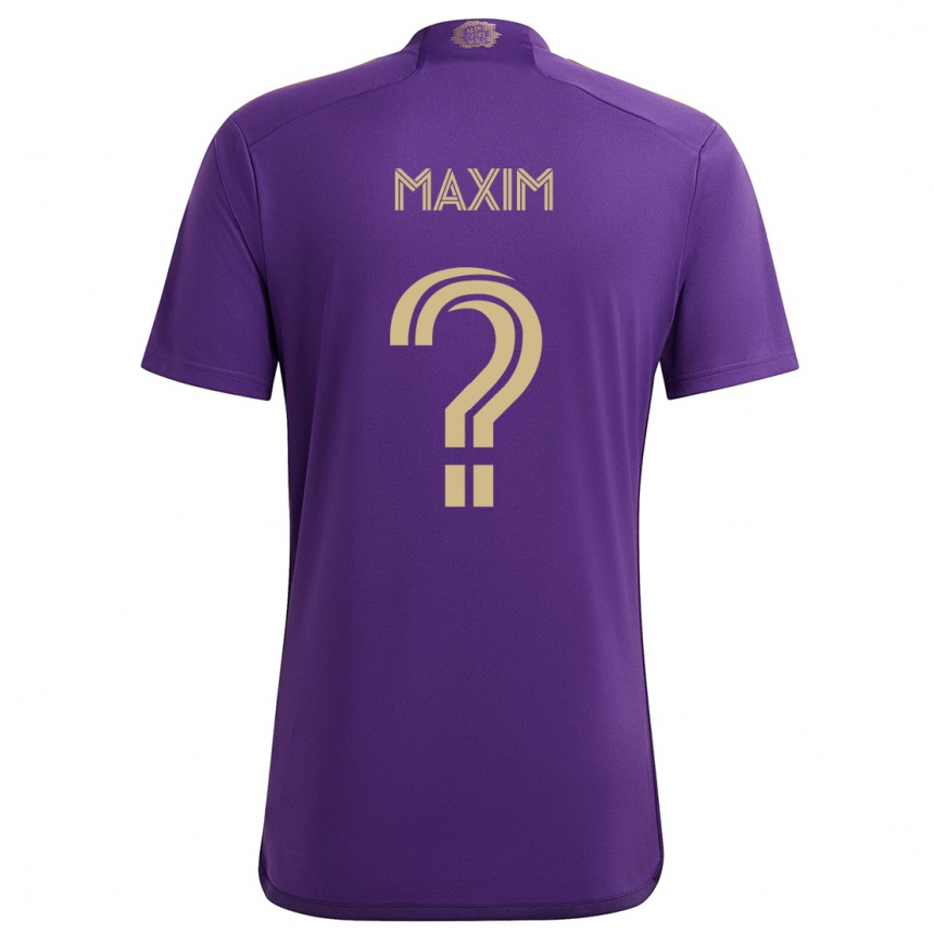 Vaikiškas Luca Maxim #0 Violetinė Geltona Namų Marškinėliai 2024/25 T-Shirt