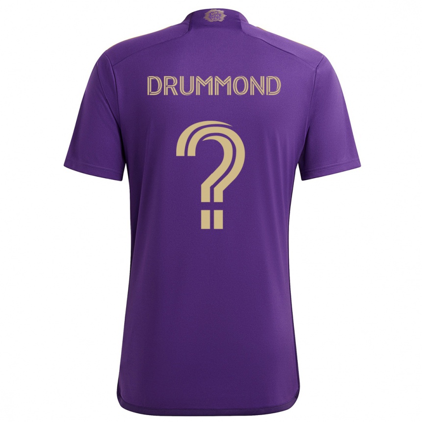 Vaikiškas Owen Drummond #0 Violetinė Geltona Namų Marškinėliai 2024/25 T-Shirt