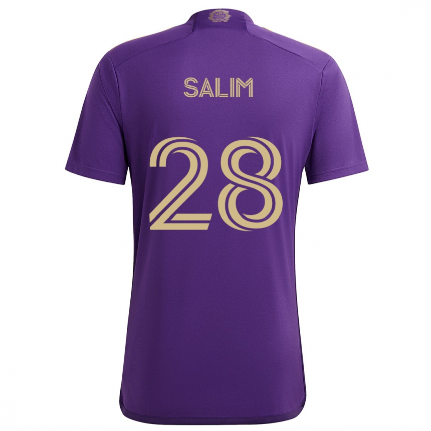 Vaikiškas Abdi Salim #28 Violetinė Geltona Namų Marškinėliai 2024/25 T-Shirt