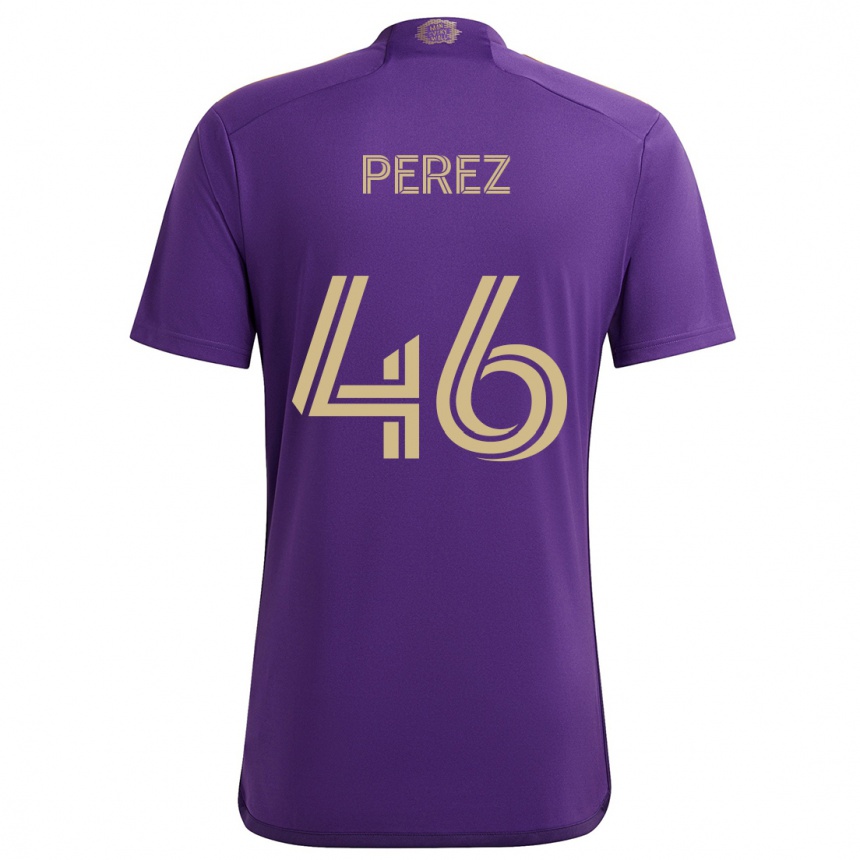 Vaikiškas Franco Pérez #46 Violetinė Geltona Namų Marškinėliai 2024/25 T-Shirt