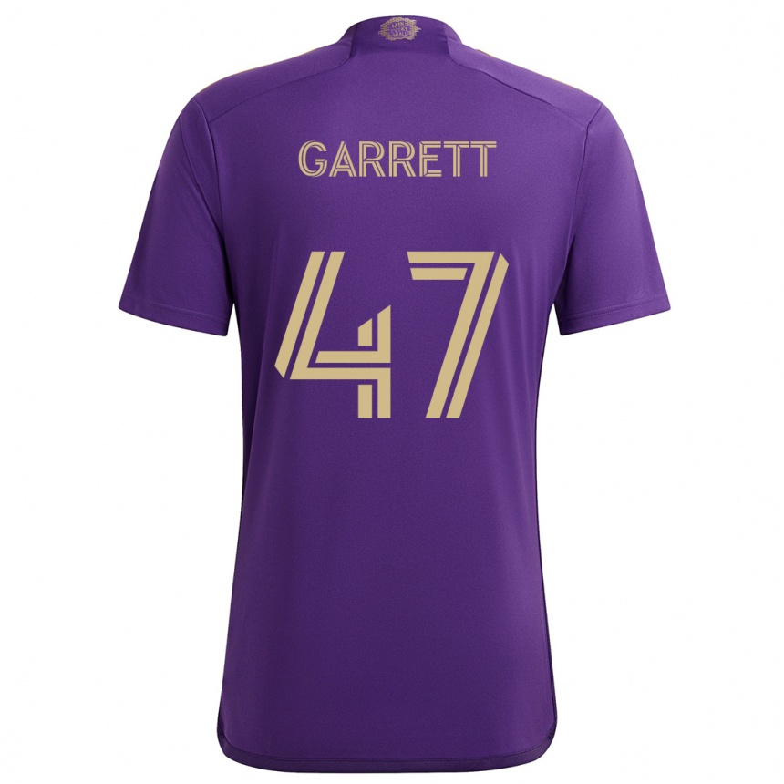 Vaikiškas Ian Garrett #47 Violetinė Geltona Namų Marškinėliai 2024/25 T-Shirt