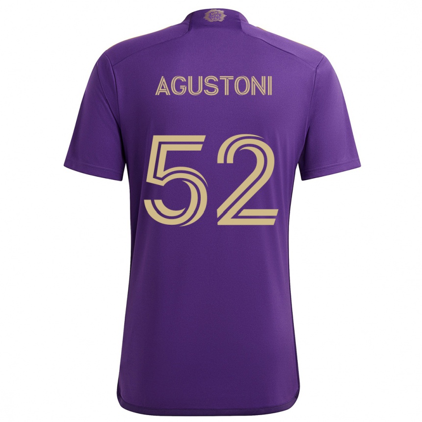 Vaikiškas Gonzalo Agustoni #52 Violetinė Geltona Namų Marškinėliai 2024/25 T-Shirt