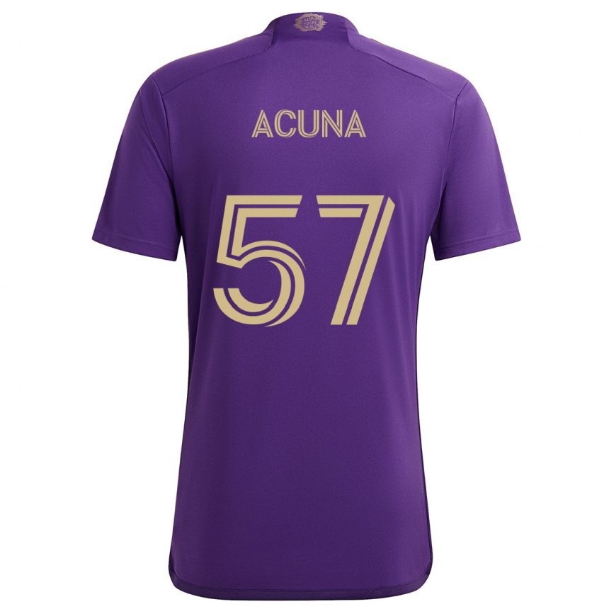 Vaikiškas Cristofer Acuña #57 Violetinė Geltona Namų Marškinėliai 2024/25 T-Shirt