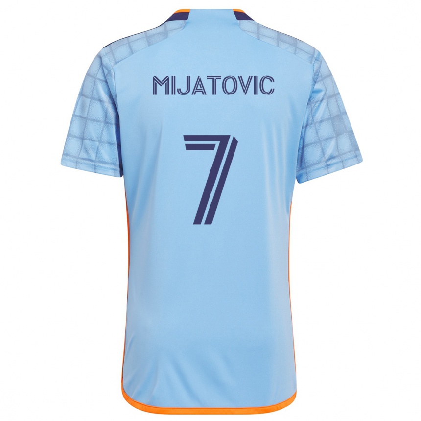 Vaikiškas Jovan Mijatovic #7 Mėlyna Oranžinė Namų Marškinėliai 2024/25 T-Shirt