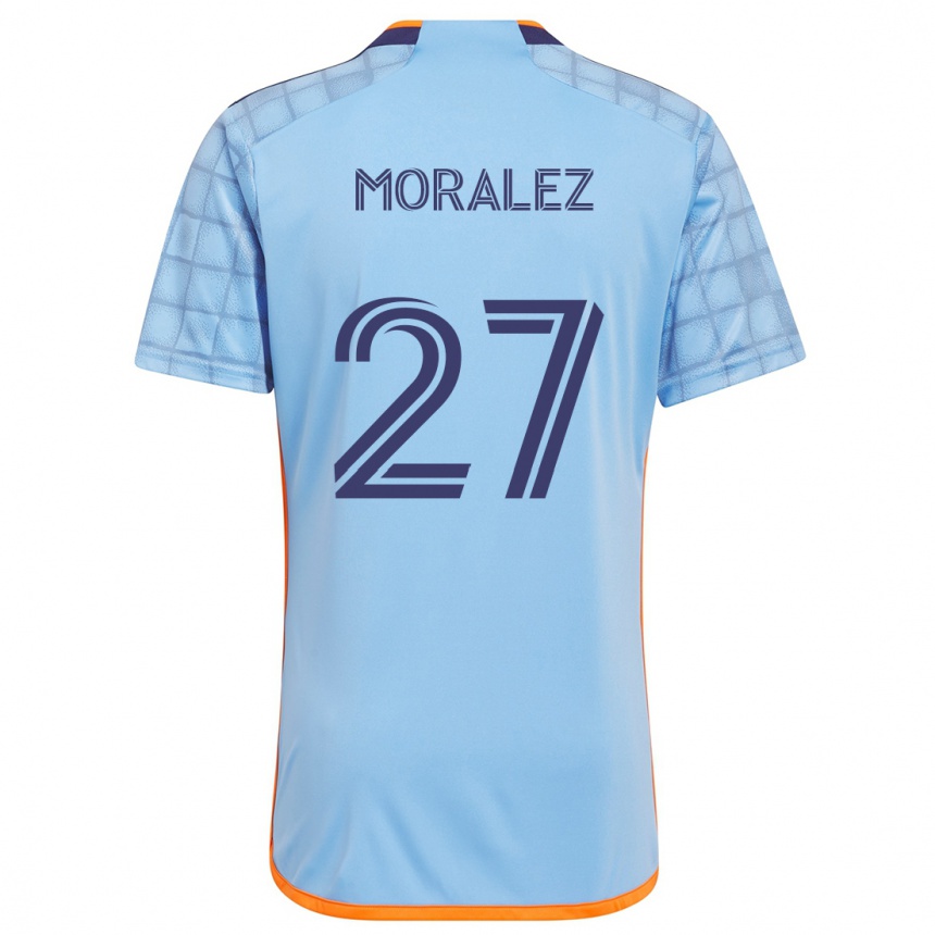 Vaikiškas Maxi Moralez #27 Mėlyna Oranžinė Namų Marškinėliai 2024/25 T-Shirt