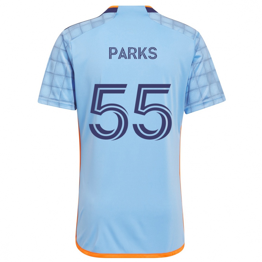 Vaikiškas Keaton Parks #55 Mėlyna Oranžinė Namų Marškinėliai 2024/25 T-Shirt