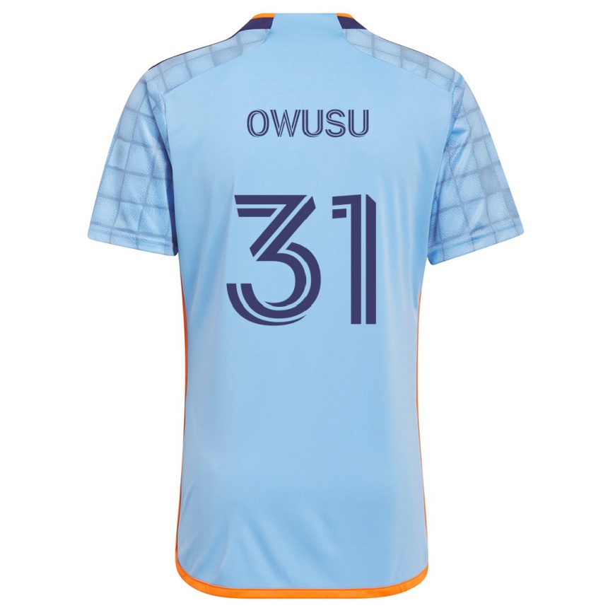 Vaikiškas Samuel Owusu #31 Mėlyna Oranžinė Namų Marškinėliai 2024/25 T-Shirt