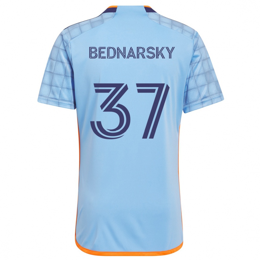 Vaikiškas Stevo Bednarsky #37 Mėlyna Oranžinė Namų Marškinėliai 2024/25 T-Shirt