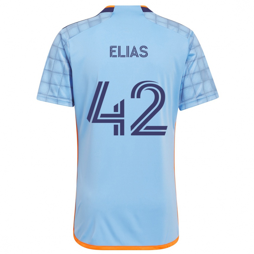 Vaikiškas Piero Elias #42 Mėlyna Oranžinė Namų Marškinėliai 2024/25 T-Shirt