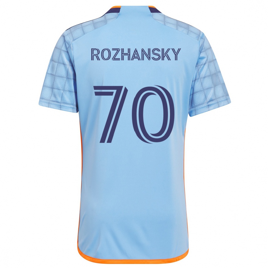 Vaikiškas Jake Rozhansky #70 Mėlyna Oranžinė Namų Marškinėliai 2024/25 T-Shirt