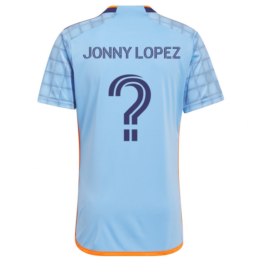 Vaikiškas Jonny Lopez #0 Mėlyna Oranžinė Namų Marškinėliai 2024/25 T-Shirt