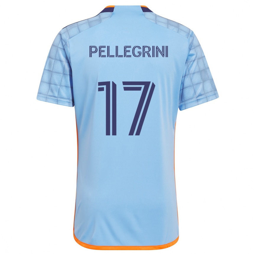 Vaikiškas Matías Pellegrini #17 Mėlyna Oranžinė Namų Marškinėliai 2024/25 T-Shirt