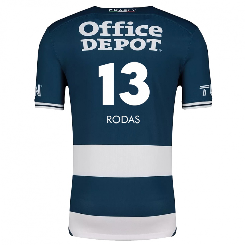 Vaikiškas Carlos Rodas #13 Mėlyna Balta Namų Marškinėliai 2024/25 T-Shirt