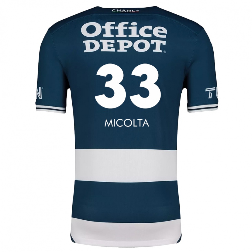 Vaikiškas Andrés Micolta #33 Mėlyna Balta Namų Marškinėliai 2024/25 T-Shirt