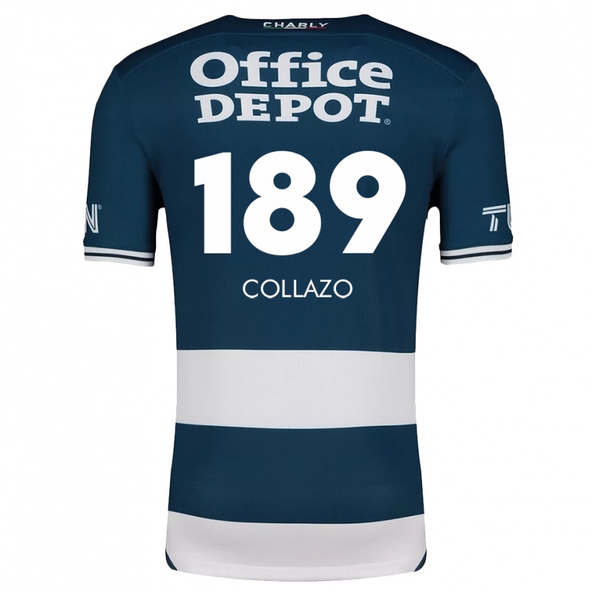 Vaikiškas David Collazo #189 Mėlyna Balta Namų Marškinėliai 2024/25 T-Shirt