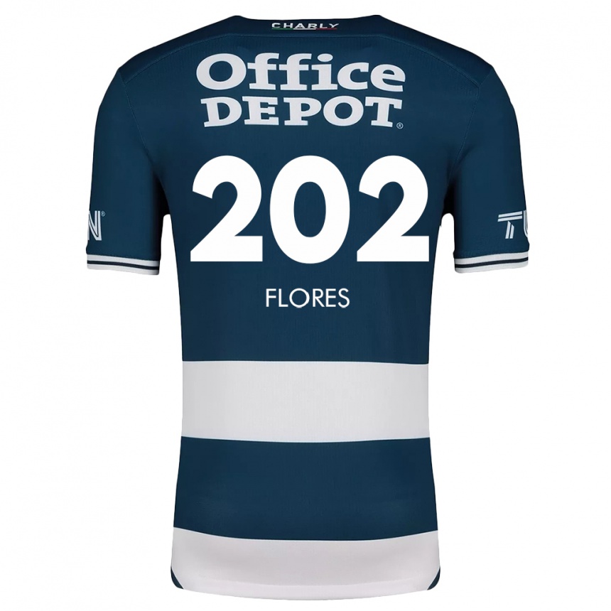 Vaikiškas Luis Flores #202 Mėlyna Balta Namų Marškinėliai 2024/25 T-Shirt