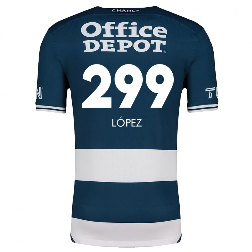 Vaikiškas Santiago López #299 Mėlyna Balta Namų Marškinėliai 2024/25 T-Shirt