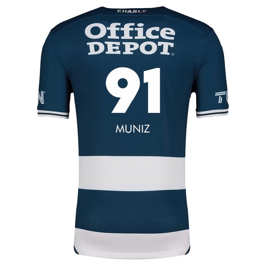 Vaikiškas Brandon Muñiz #91 Mėlyna Balta Namų Marškinėliai 2024/25 T-Shirt