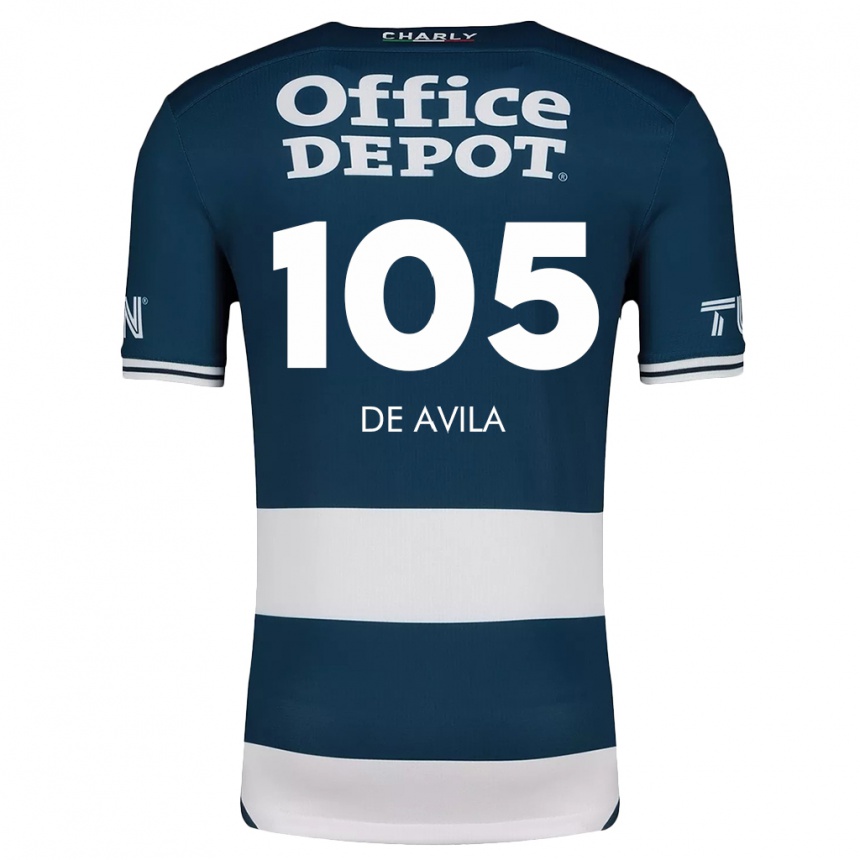 Vaikiškas José De Ávila #105 Mėlyna Balta Namų Marškinėliai 2024/25 T-Shirt