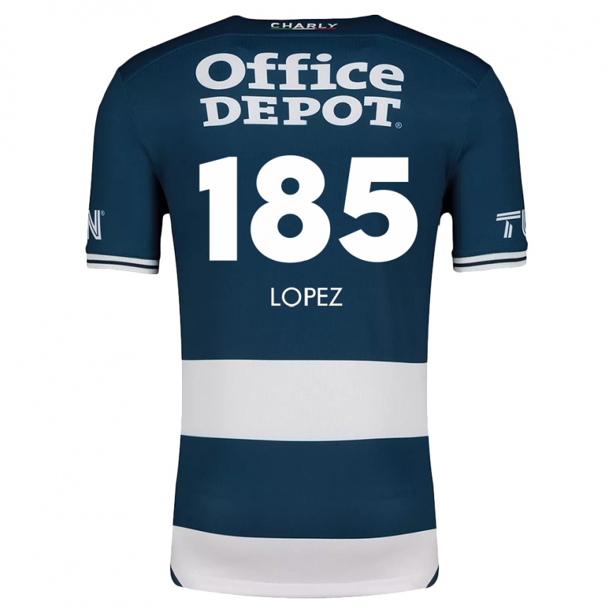 Vaikiškas René López #185 Mėlyna Balta Namų Marškinėliai 2024/25 T-Shirt