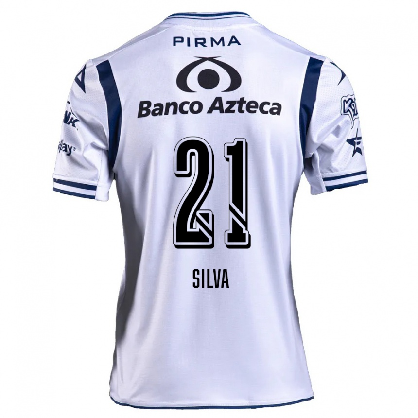 Vaikiškas Gastón Silva #21 Balta Tamsiai Mėlyna Namų Marškinėliai 2024/25 T-Shirt