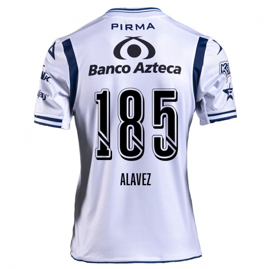 Vaikiškas Brian Alavez #185 Balta Tamsiai Mėlyna Namų Marškinėliai 2024/25 T-Shirt