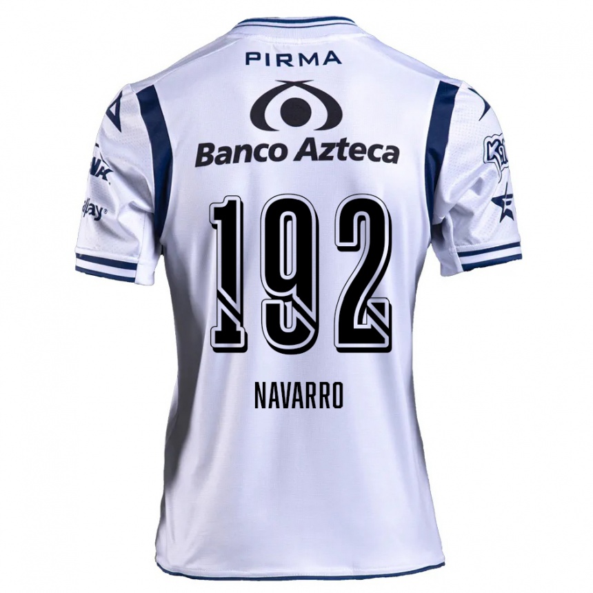 Vaikiškas Eduardo Navarro #192 Balta Tamsiai Mėlyna Namų Marškinėliai 2024/25 T-Shirt