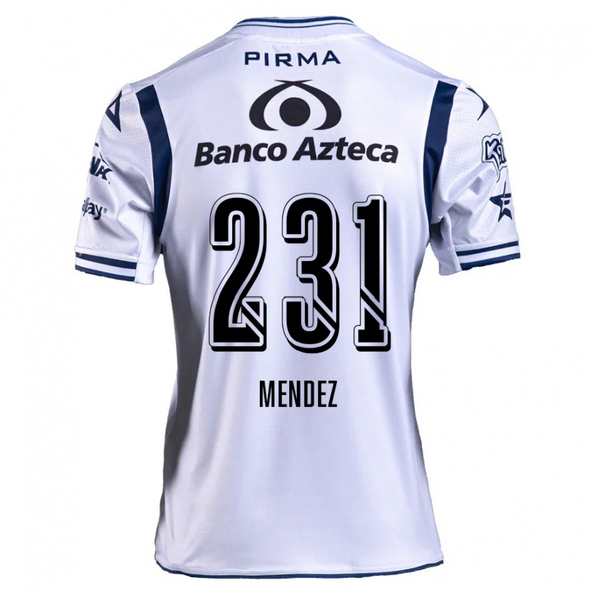 Vaikiškas Alejandro Méndez #231 Balta Tamsiai Mėlyna Namų Marškinėliai 2024/25 T-Shirt