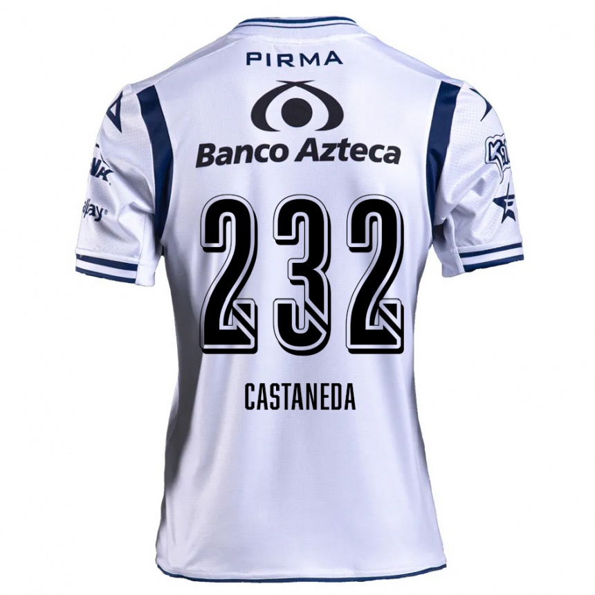 Vaikiškas Ángel Castañeda #232 Balta Tamsiai Mėlyna Namų Marškinėliai 2024/25 T-Shirt