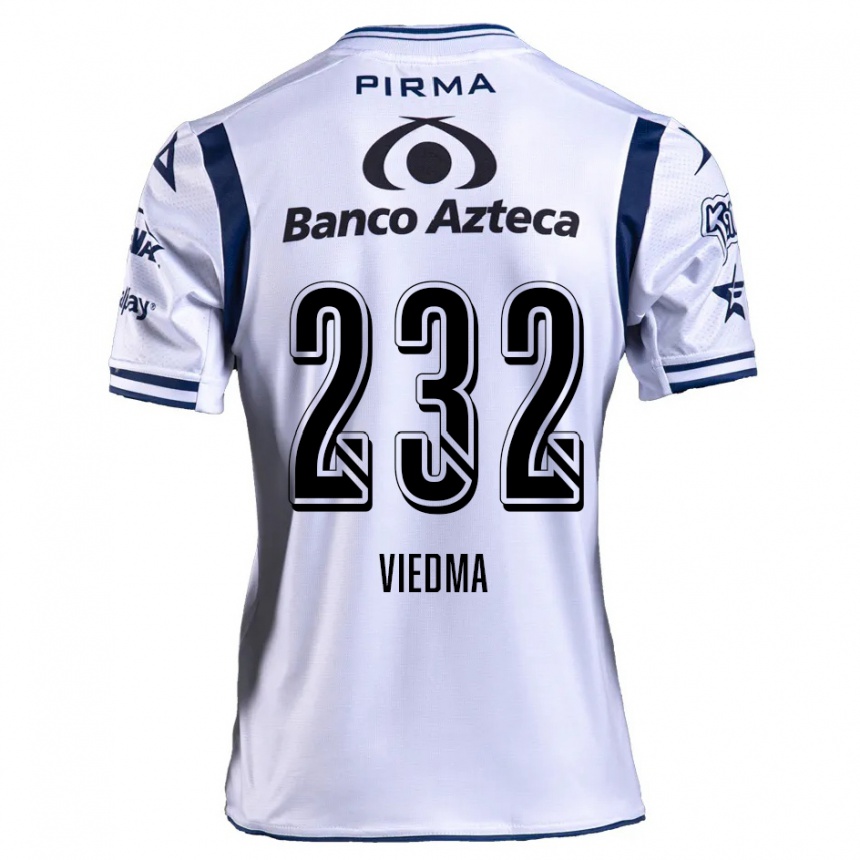 Vaikiškas Alvar Viedma #232 Balta Tamsiai Mėlyna Namų Marškinėliai 2024/25 T-Shirt