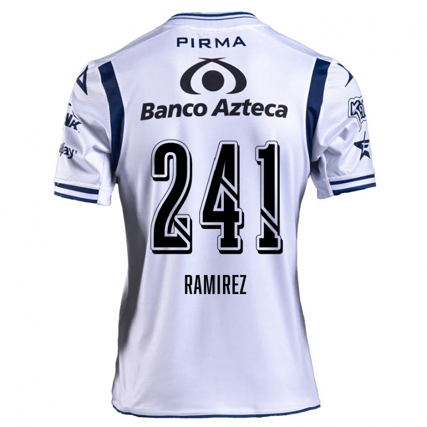 Vaikiškas Eduardo Ramírez #241 Balta Tamsiai Mėlyna Namų Marškinėliai 2024/25 T-Shirt