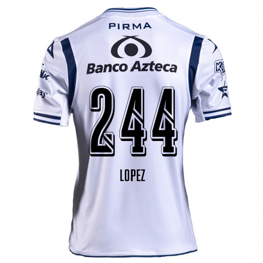 Vaikiškas Daniel López #244 Balta Tamsiai Mėlyna Namų Marškinėliai 2024/25 T-Shirt