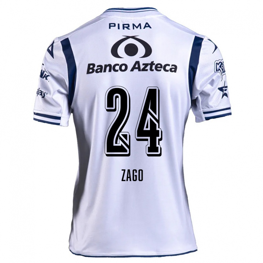 Vaikiškas Diego Zago #24 Balta Tamsiai Mėlyna Namų Marškinėliai 2024/25 T-Shirt