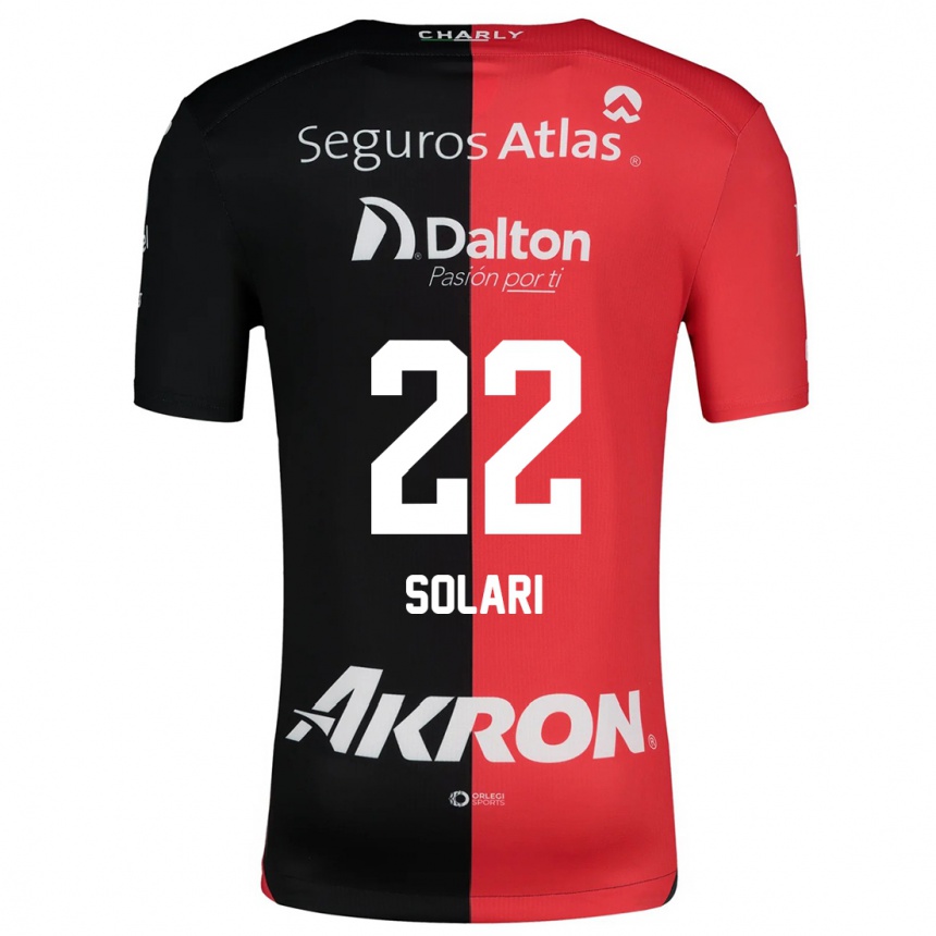 Vaikiškas Augusto Solari #22 Raudona Juoda Namų Marškinėliai 2024/25 T-Shirt