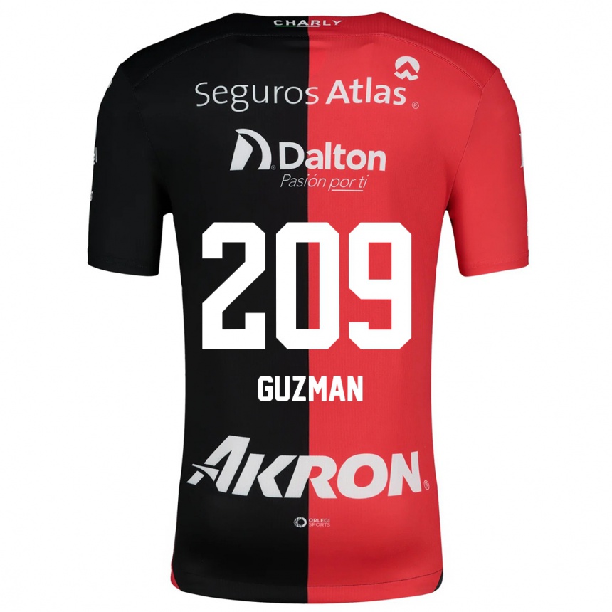 Vaikiškas Jorge Guzmán #209 Raudona Juoda Namų Marškinėliai 2024/25 T-Shirt