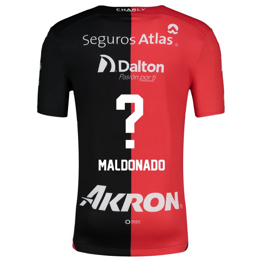 Vaikiškas Leonardo Pérez Maldonado #0 Raudona Juoda Namų Marškinėliai 2024/25 T-Shirt