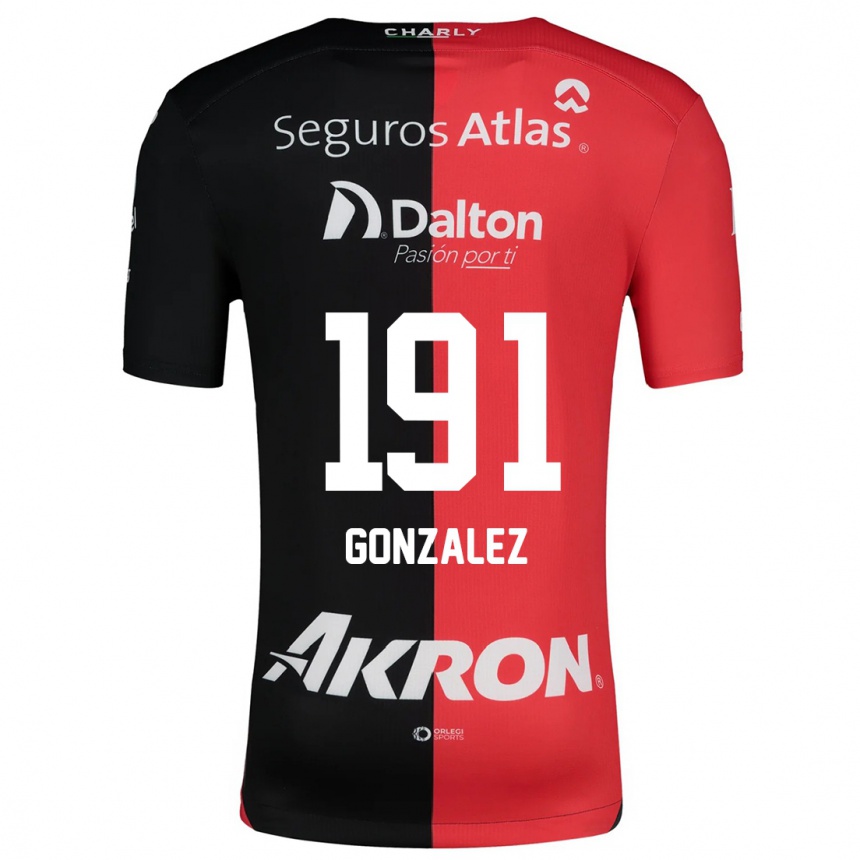 Vaikiškas Juan González #191 Raudona Juoda Namų Marškinėliai 2024/25 T-Shirt