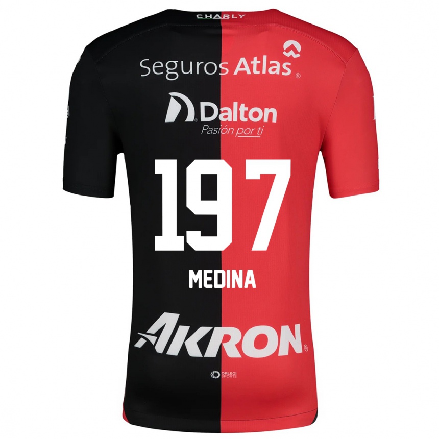 Vaikiškas Héctor Medina #197 Raudona Juoda Namų Marškinėliai 2024/25 T-Shirt