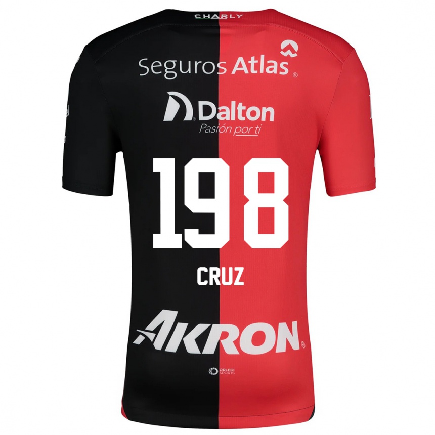 Vaikiškas Carlos Cruz #198 Raudona Juoda Namų Marškinėliai 2024/25 T-Shirt