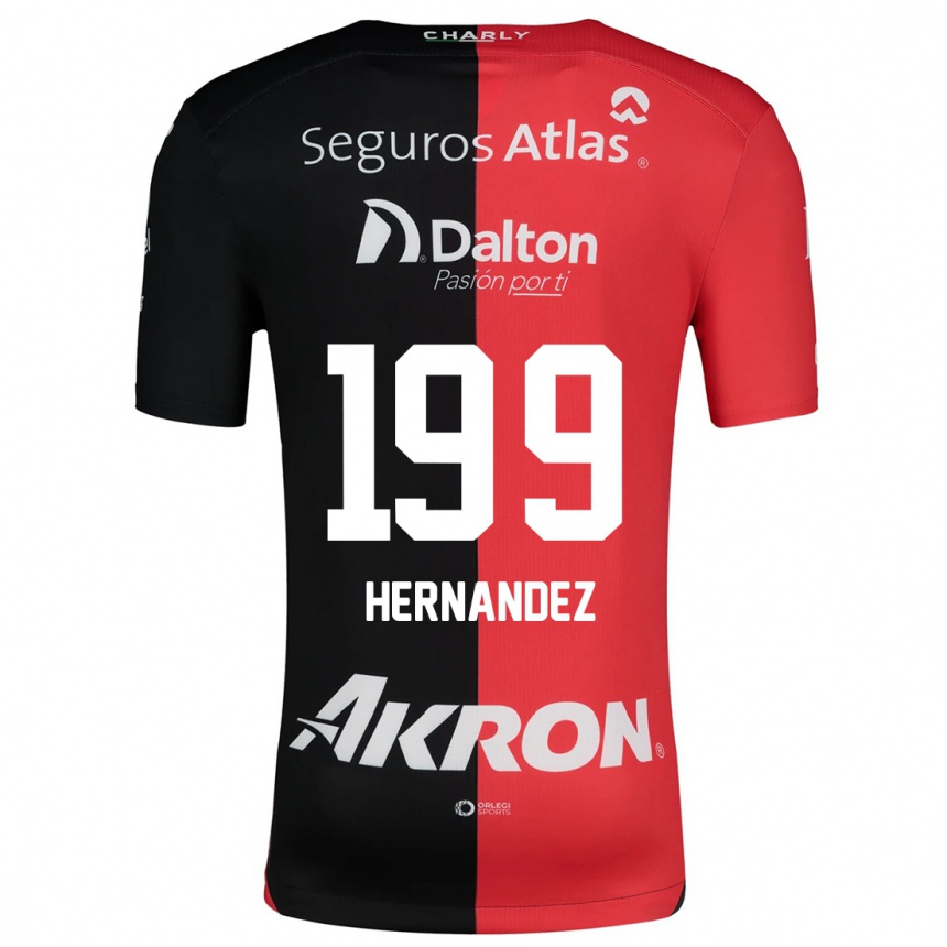 Vaikiškas Sergio Hernández #199 Raudona Juoda Namų Marškinėliai 2024/25 T-Shirt