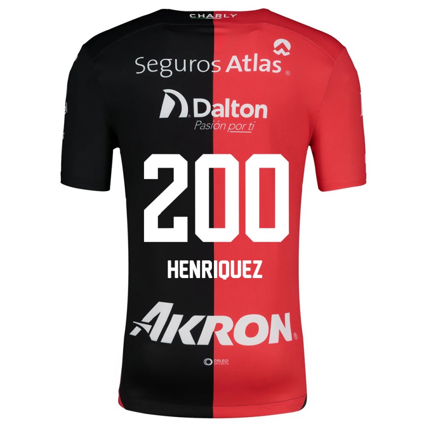 Vaikiškas Carlos Henríquez #200 Raudona Juoda Namų Marškinėliai 2024/25 T-Shirt