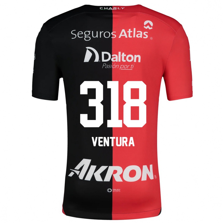 Vaikiškas Lissandro Ventura #318 Raudona Juoda Namų Marškinėliai 2024/25 T-Shirt