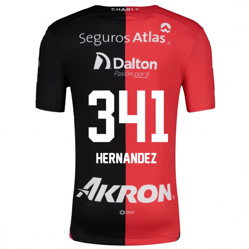 Vaikiškas Leonardo Hernández #341 Raudona Juoda Namų Marškinėliai 2024/25 T-Shirt