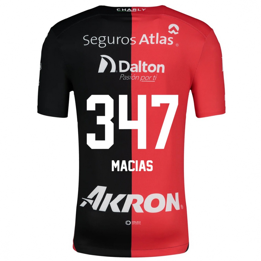 Vaikiškas Ángel Macías #347 Raudona Juoda Namų Marškinėliai 2024/25 T-Shirt