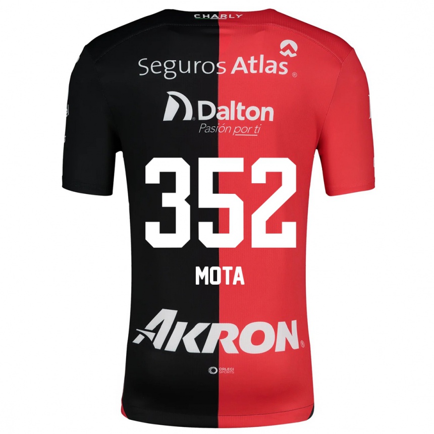 Vaikiškas Noé Mota #352 Raudona Juoda Namų Marškinėliai 2024/25 T-Shirt