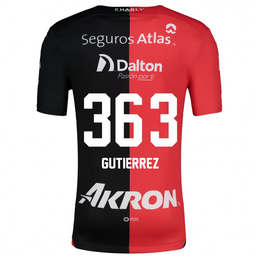 Vaikiškas Orlando Gutiérrez #363 Raudona Juoda Namų Marškinėliai 2024/25 T-Shirt